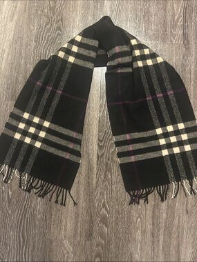 Burberry Plaid 100% Cashmere Scarf
